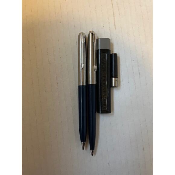 LOT of 2 Vintage Parker Mechanical Pencils Blue Flighter REPAIR And accessories - Picture 1 of 3